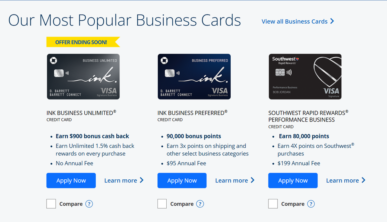 chase business credit cards